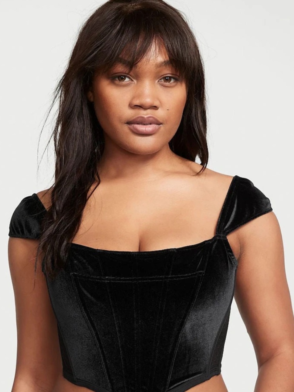 Victoria's Secret Dream Angels Velvet Corset Top - Black